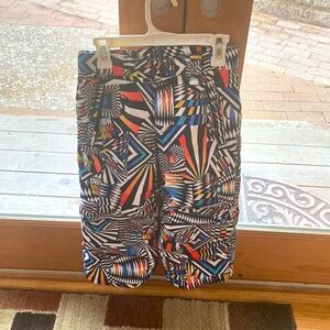 Snow Dragons Snow Pants. White with bright geometric design. Youth Size 5. EUC.